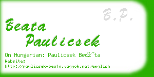 beata paulicsek business card